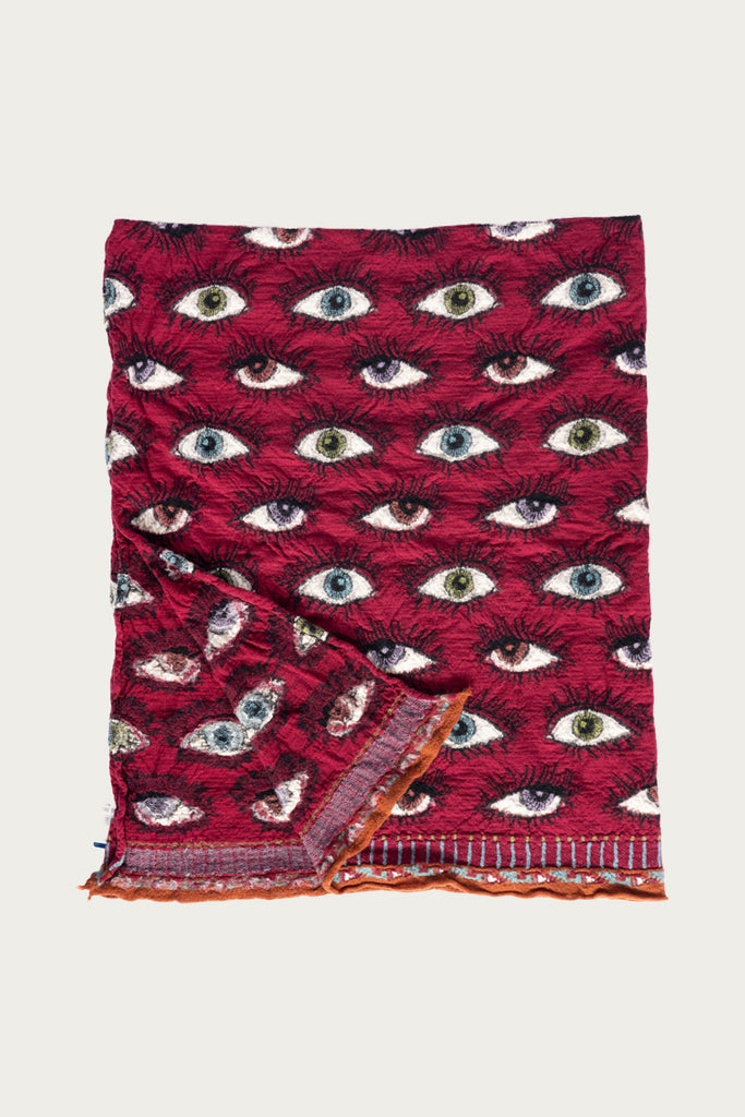 Kapital - Fulling Wool Blanket SPEAKEASY (Colorful) - Wine - Canoe Club