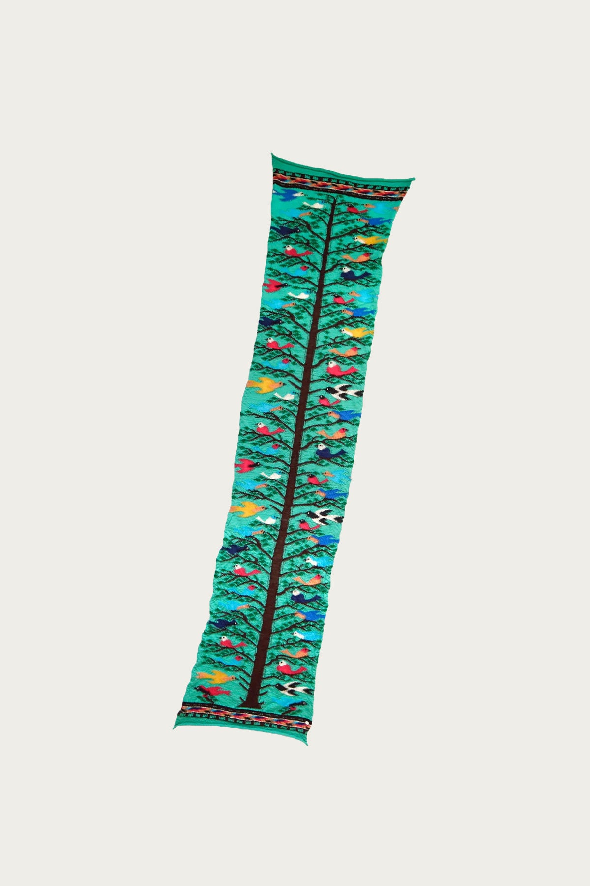 Kapital - Fulling Wool HAPPY Scarf BIRD TREE - Emerald - Canoe Club