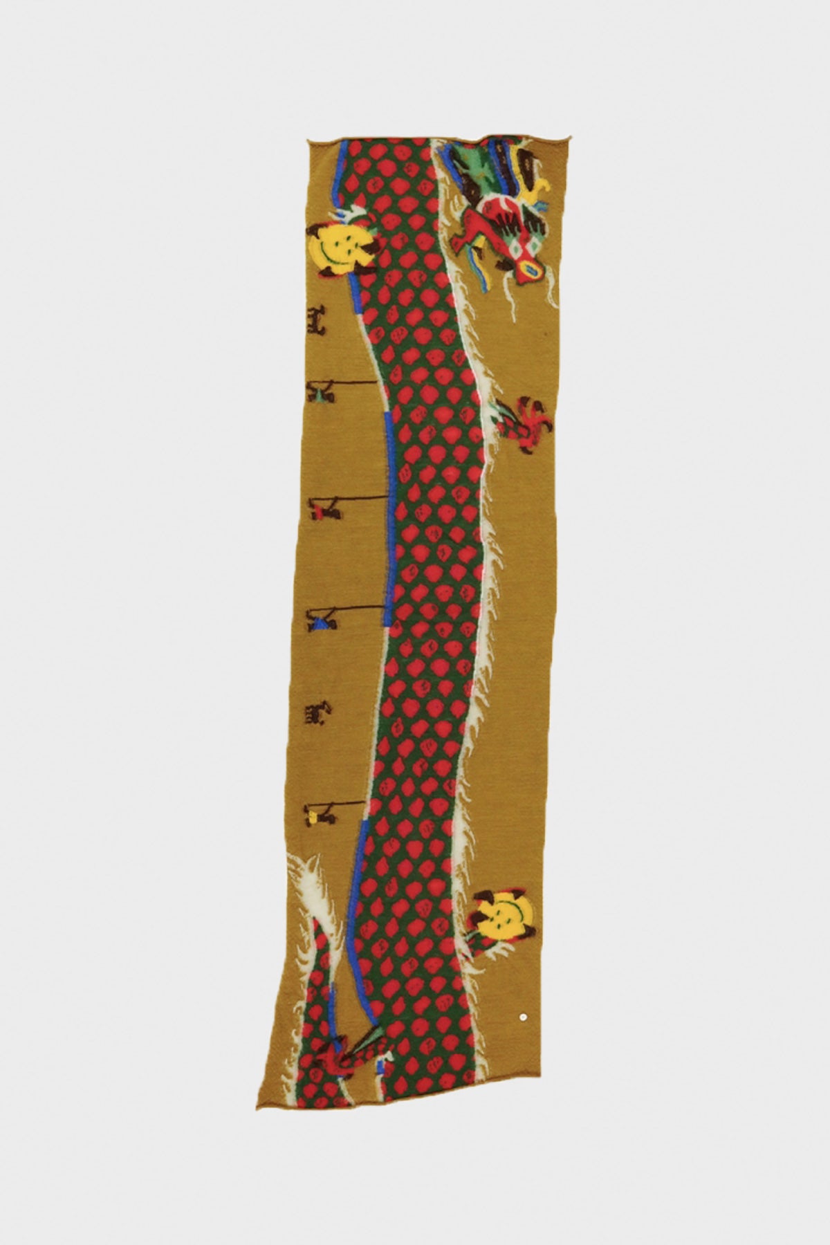 Kapital - Fulling Wool HAPPY Scarf DRAGON DANCE & PROFILE RAINBOW) - Mustard - Canoe Club
