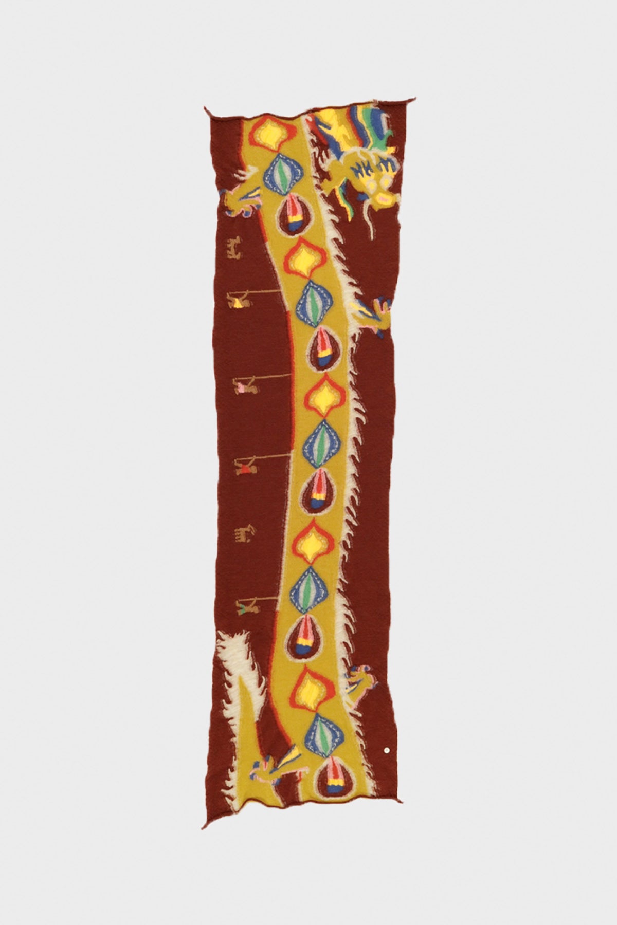 Kapital - Fulling Wool HAPPY Scarf DRAGON DANCE - Red - Canoe Club