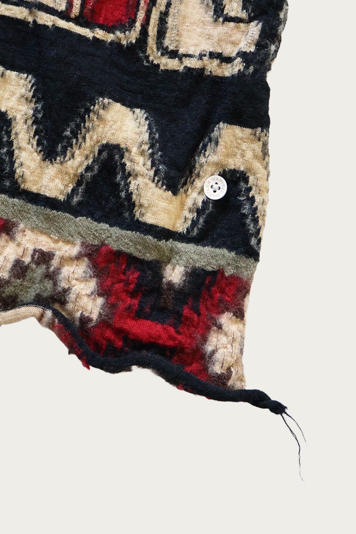 Kapital - Fulling Wool Scarf ALASKA RAVEN - Red - Canoe Club