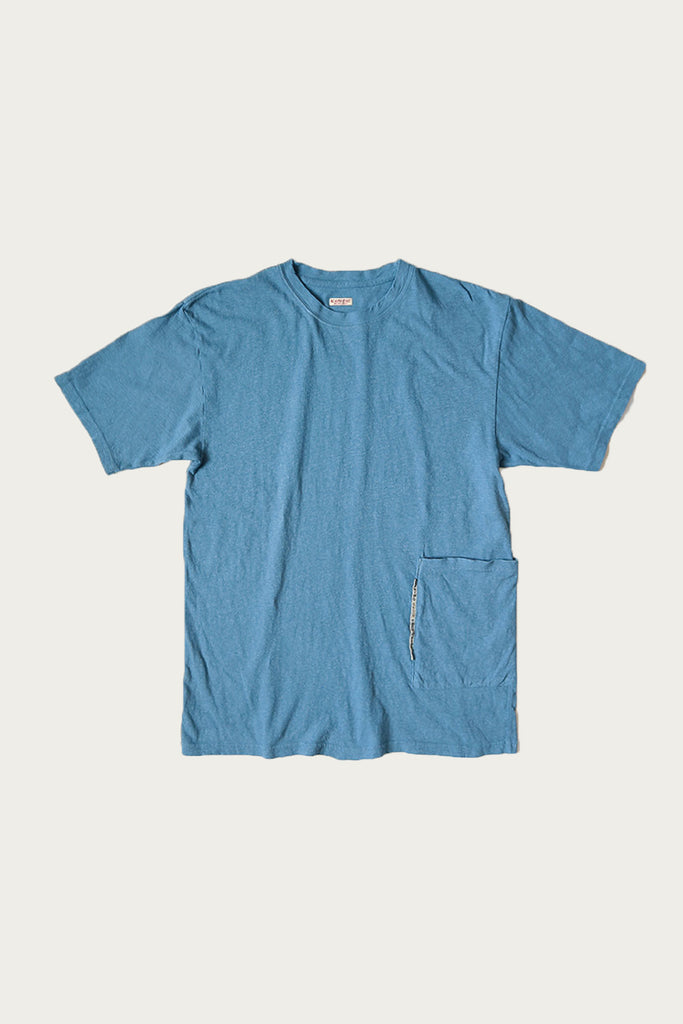 Kapital - Gauze Jersey BISCUIT Pocket T - Light Blue - Canoe Club