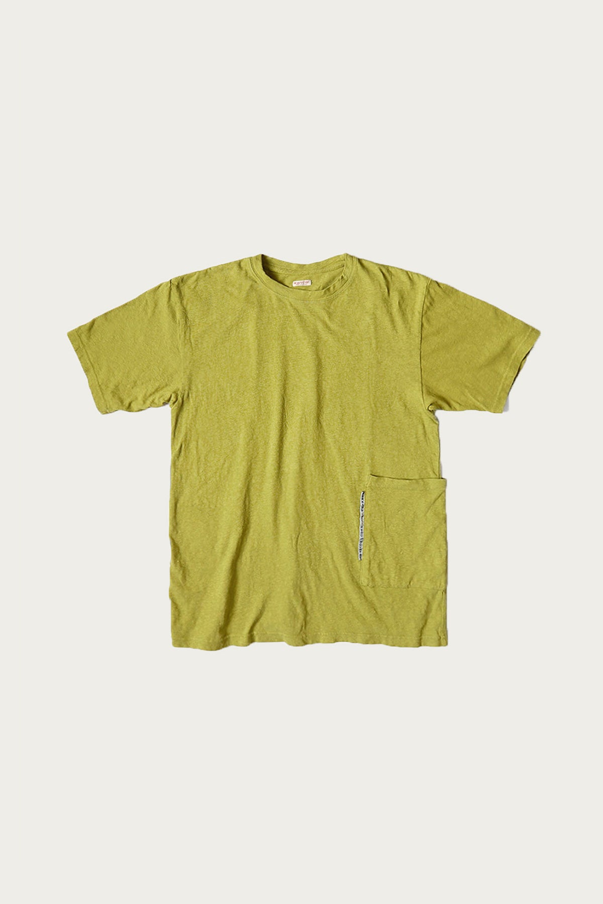 Kapital - Gauze Jersey BISCUIT Pocket T - Yellow Green - Canoe Club