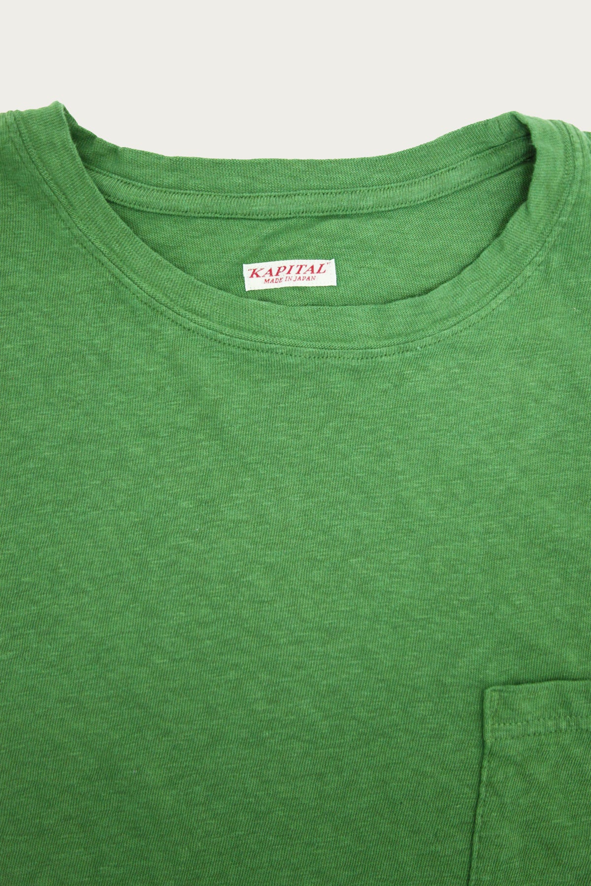 Kapital - Gauze Jersey Crew Pocket T - Green - Canoe Club
