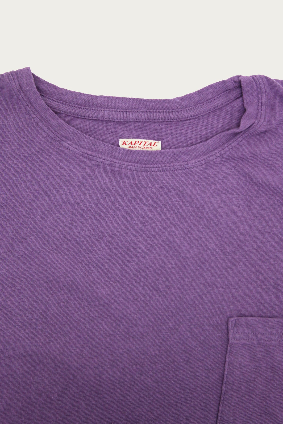 Kapital - Gauze Jersey Crew Pocket T - Purple - Canoe Club