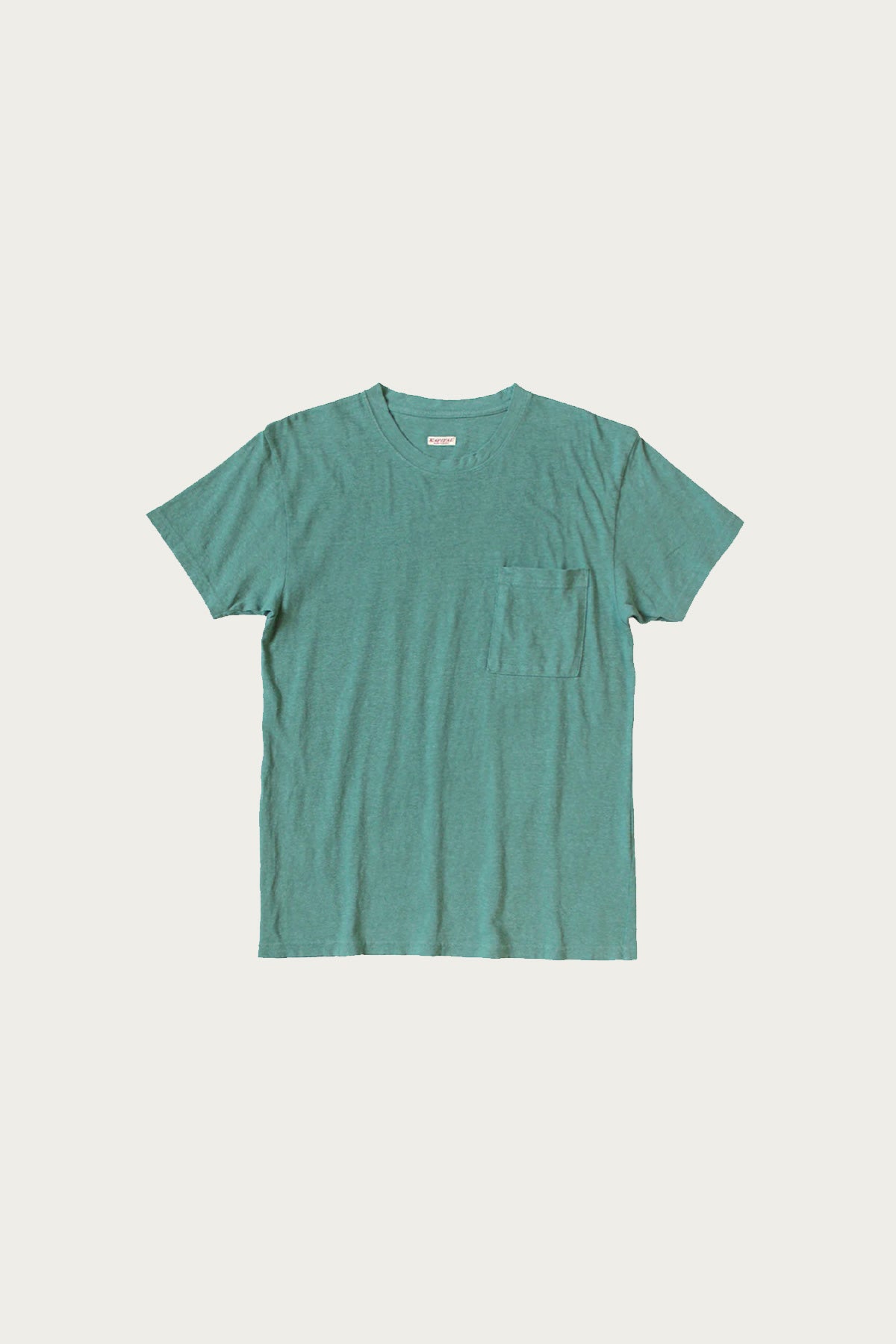 Kapital - Gauze Jersey Crew Pocket T - Turquoise - Canoe Club