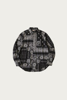 Kapital - Gauze RAT BRAND Bandanna Patchwork Raglan Shirt - Black - Canoe Club