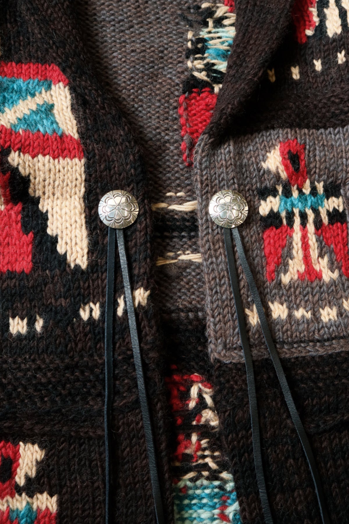 Kapital - Hand Knit STD Cowichan Cardigan - Charcoal - Canoe Club