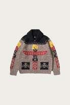 Kapital - Hand Knit PECKISH TOTEM POLE ZIP Cardigan - Brown/Beige - Canoe Club