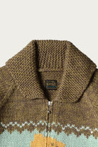 Kapital - Hand Knit PECKISH TOTEM POLE ZIP Cardigan - Sax - Canoe Club