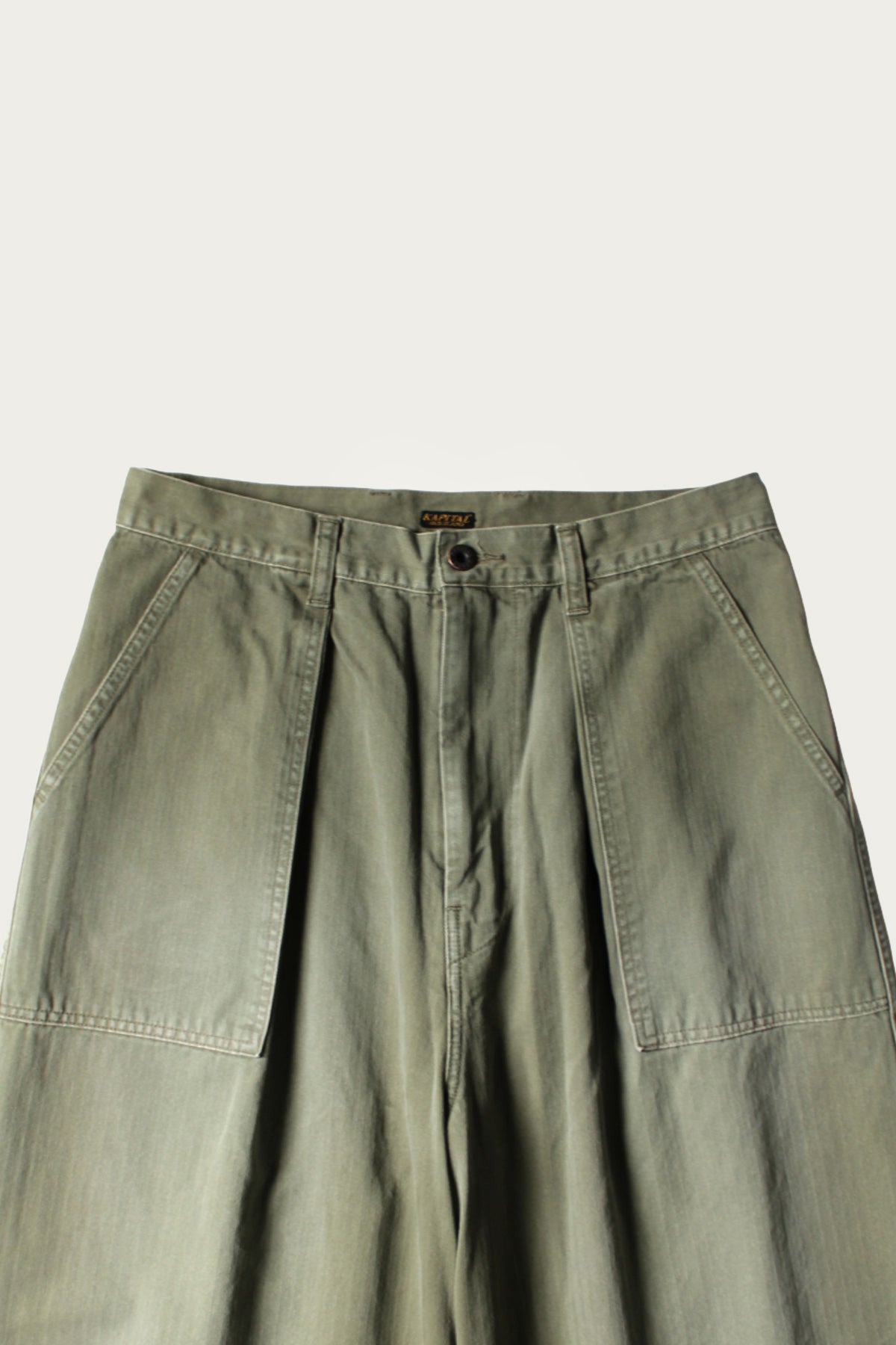 Kapital - Herringbone FATIGUE Baggy Pants - Khaki - Canoe Club