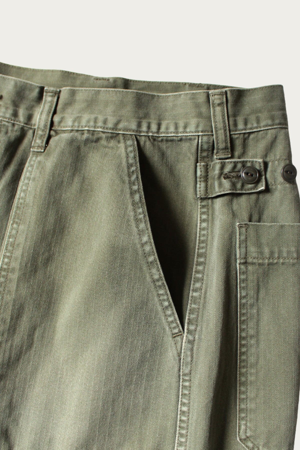 Kapital - Herringbone FATIGUE Baggy Pants - Khaki - Canoe Club
