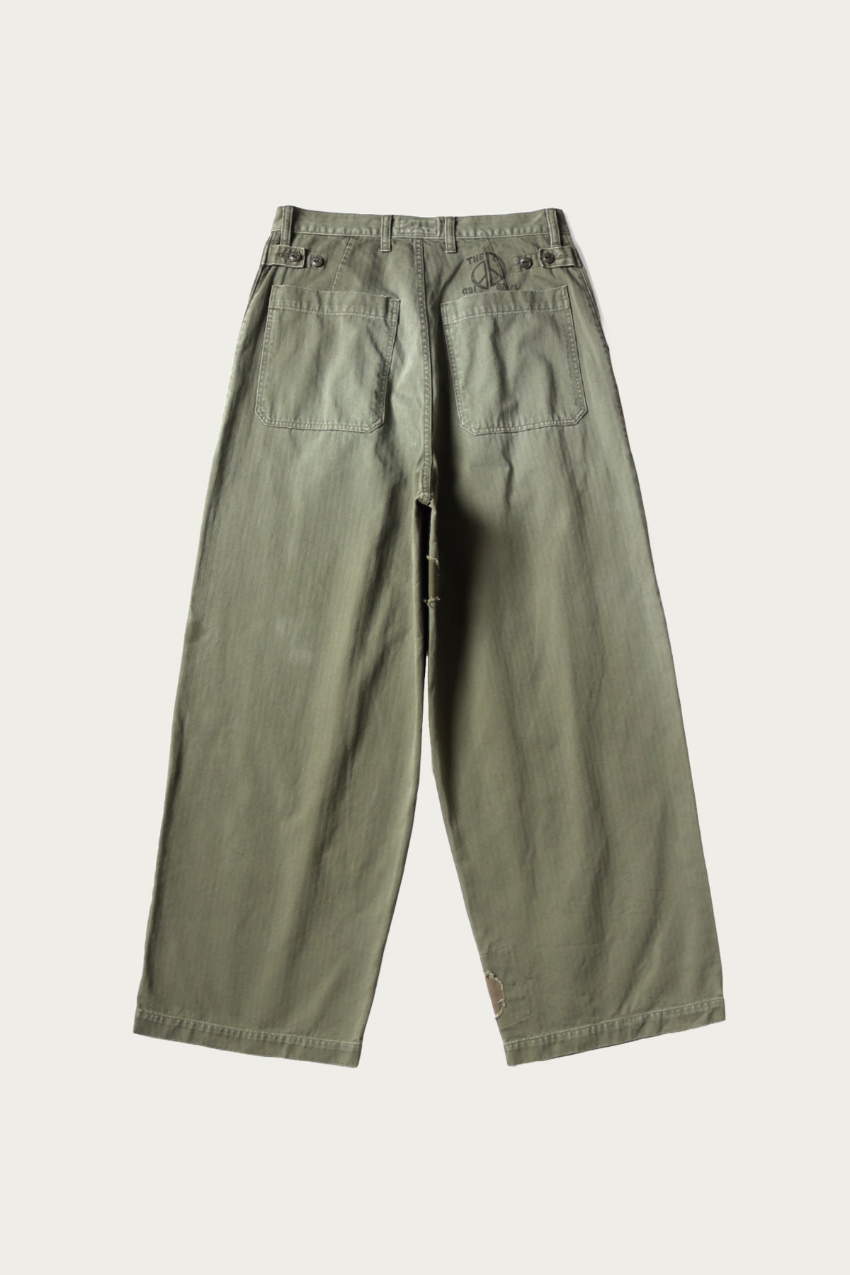 Kapital - Herringbone FATIGUE Baggy Pants (RUSHFIELD Remake) - Khaki - Canoe Club
