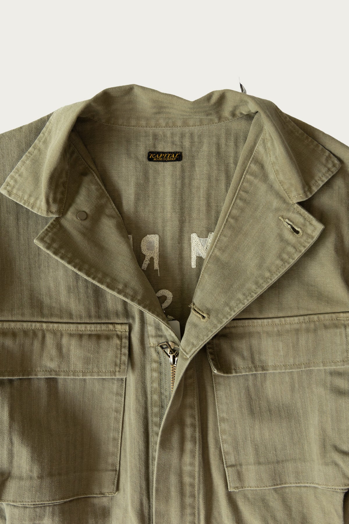 Kapital - Herringbone MONKEY Jumpsuit (FACTORY-REPAIR &Embroidery) - Khaki - Canoe Club