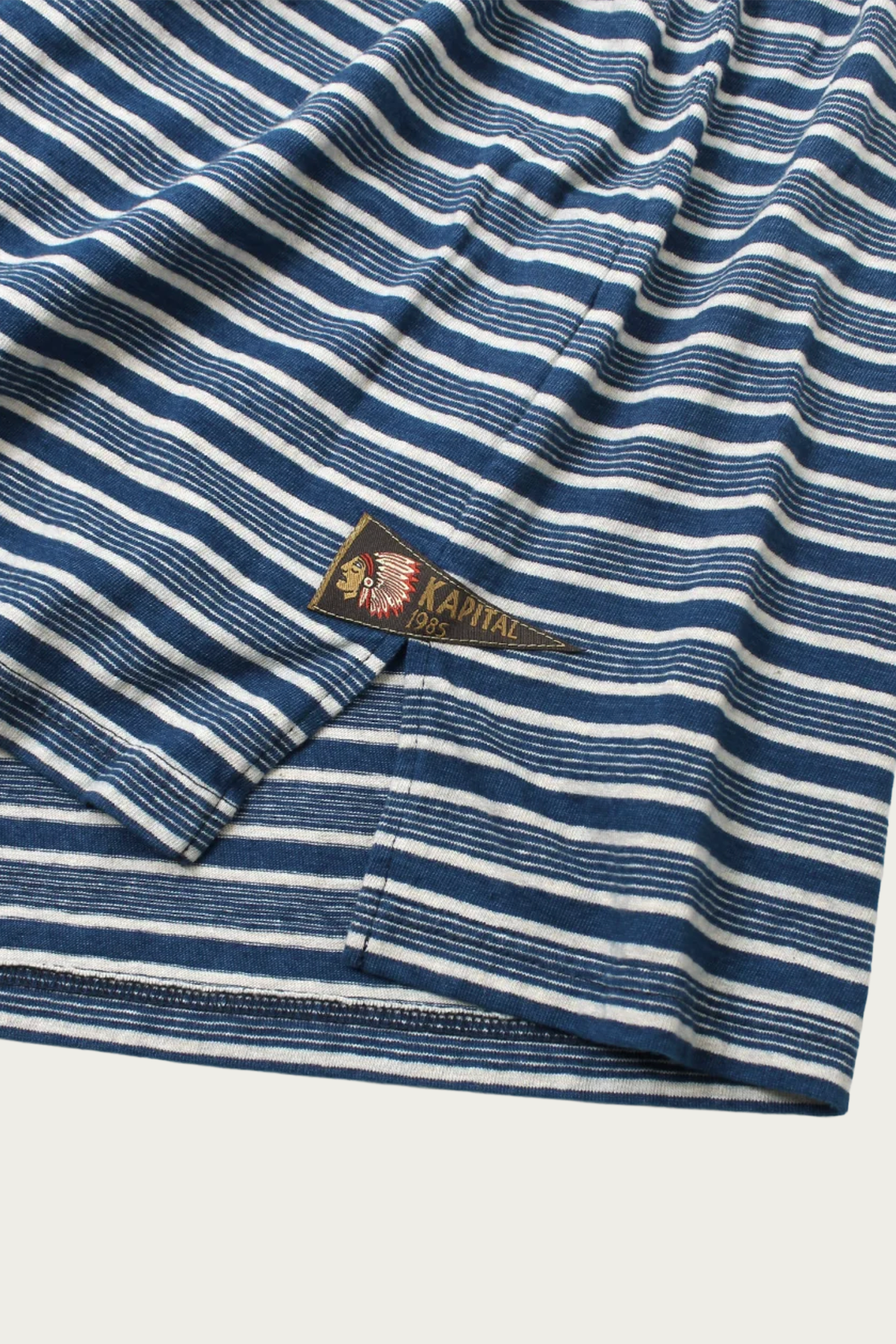 Kapital - IDG Stripe Jersey PENNANT T (3 flags) - Taki Stripe - Canoe Club