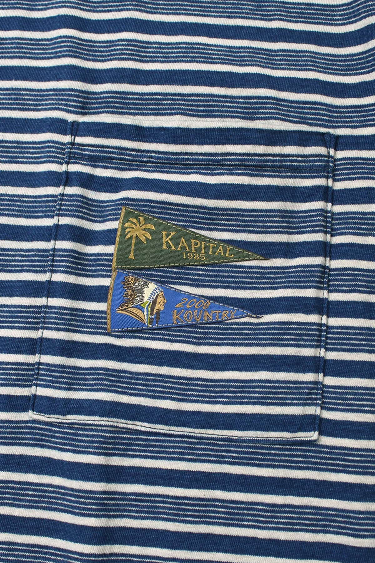 Kapital - IDG Stripe Jersey PENNANT T (3 flags) - Taki Stripe - Canoe Club