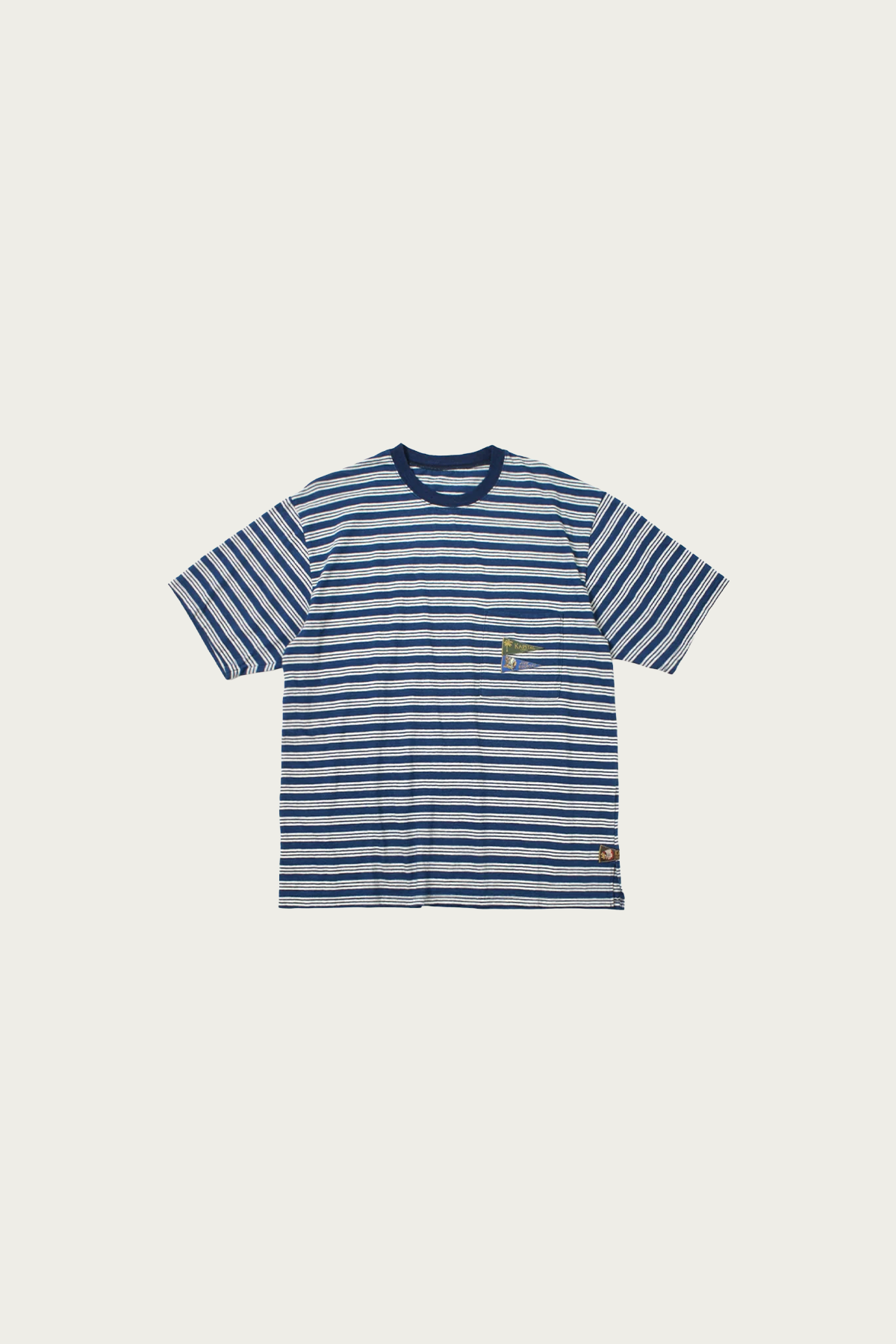 Kapital - IDG Stripe Jersey PENNANT T (3 flags) - Yatara Stripe - Canoe Club