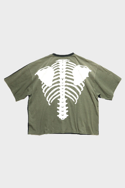 Kapital Jersey 2TONES BIG Pocket TEE (BONE) | Black/Khaki | Canoe Club