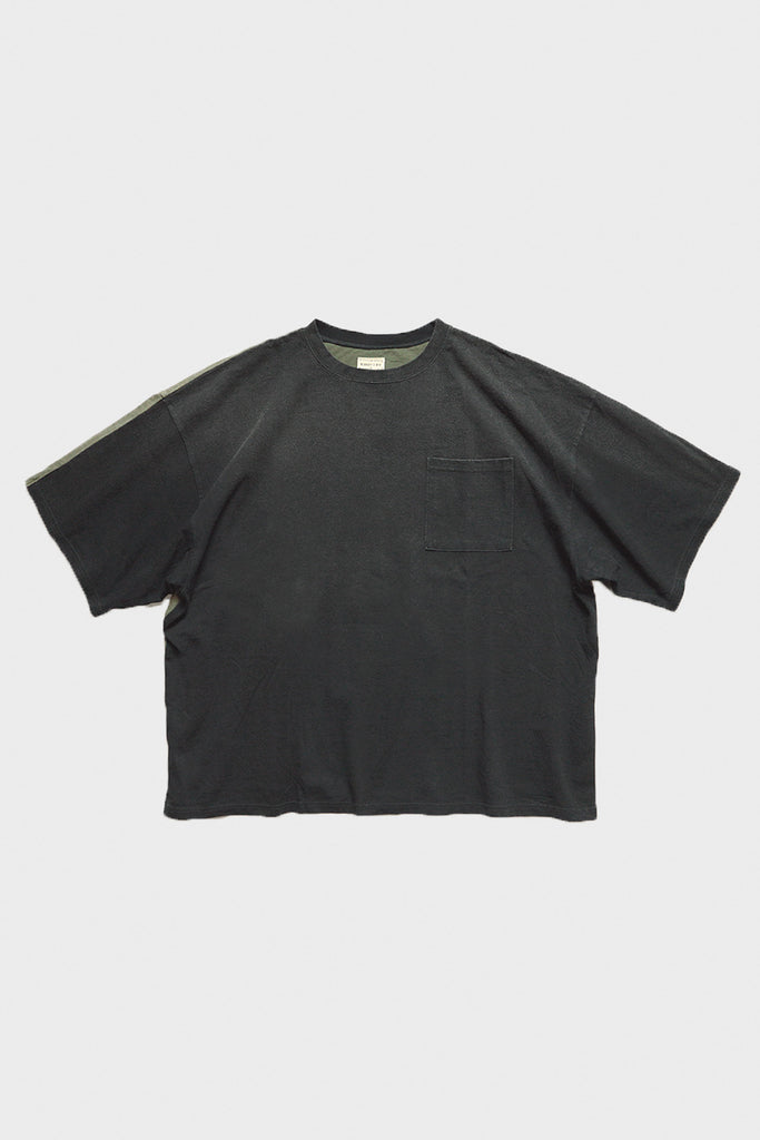 Kapital - Jersey 2TONES BIG Pocket TEE (BONE) - Black/Khaki - Canoe Club