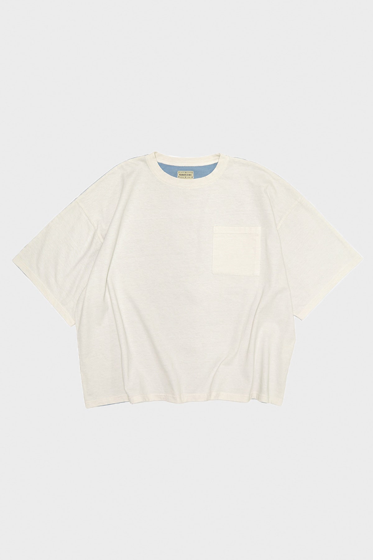 Kapital - Jersey 2TONES BIG Pocket TEE (BONE) - White/Sax - Canoe Club