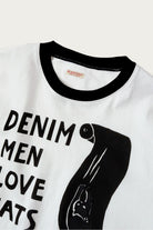 Kapital - 20/-Jersey Ringer T (DENIM MEN LOVE CATS SCRATCH) - White - Canoe Club
