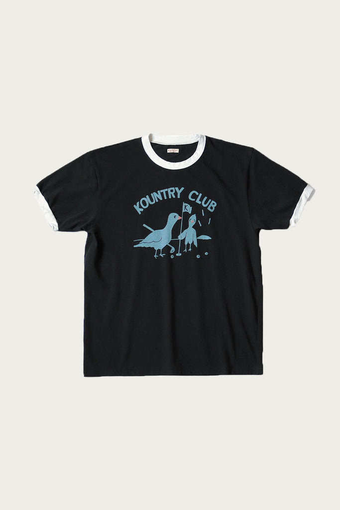 Kapital - 20/-Jersey RINGER T (KOUNTRY CLUB) - Black - Canoe Club