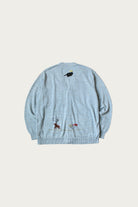 Kapital - Knit x Chambray Cardigan (Raven & Cat Embroidery) - Sax - Canoe Club