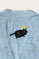 Kapital - Knit x Chambray Cardigan (Raven & Cat Embroidery) - Sax - Canoe Club