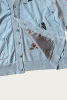 Kapital - Knit x Chambray Cardigan (Raven & Cat Embroidery) - Sax - Canoe Club