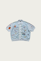 Kapital - KnitxChambray Polo Shirt (ISLA BONITA) - Sax - Canoe Club