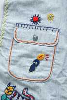 Kapital - KnitxChambray Polo Shirt (ISLA BONITA) - Sax - Canoe Club