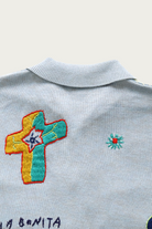 Kapital - KnitxChambray Polo Shirt (ISLA BONITA) - Sax - Canoe Club