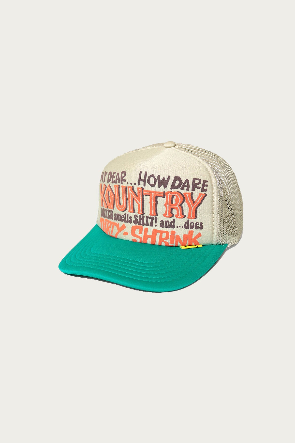 Kapital - KOUNTRY DIRTY SHRINK Trucker CAP - Beige x Turquoise - Canoe Club