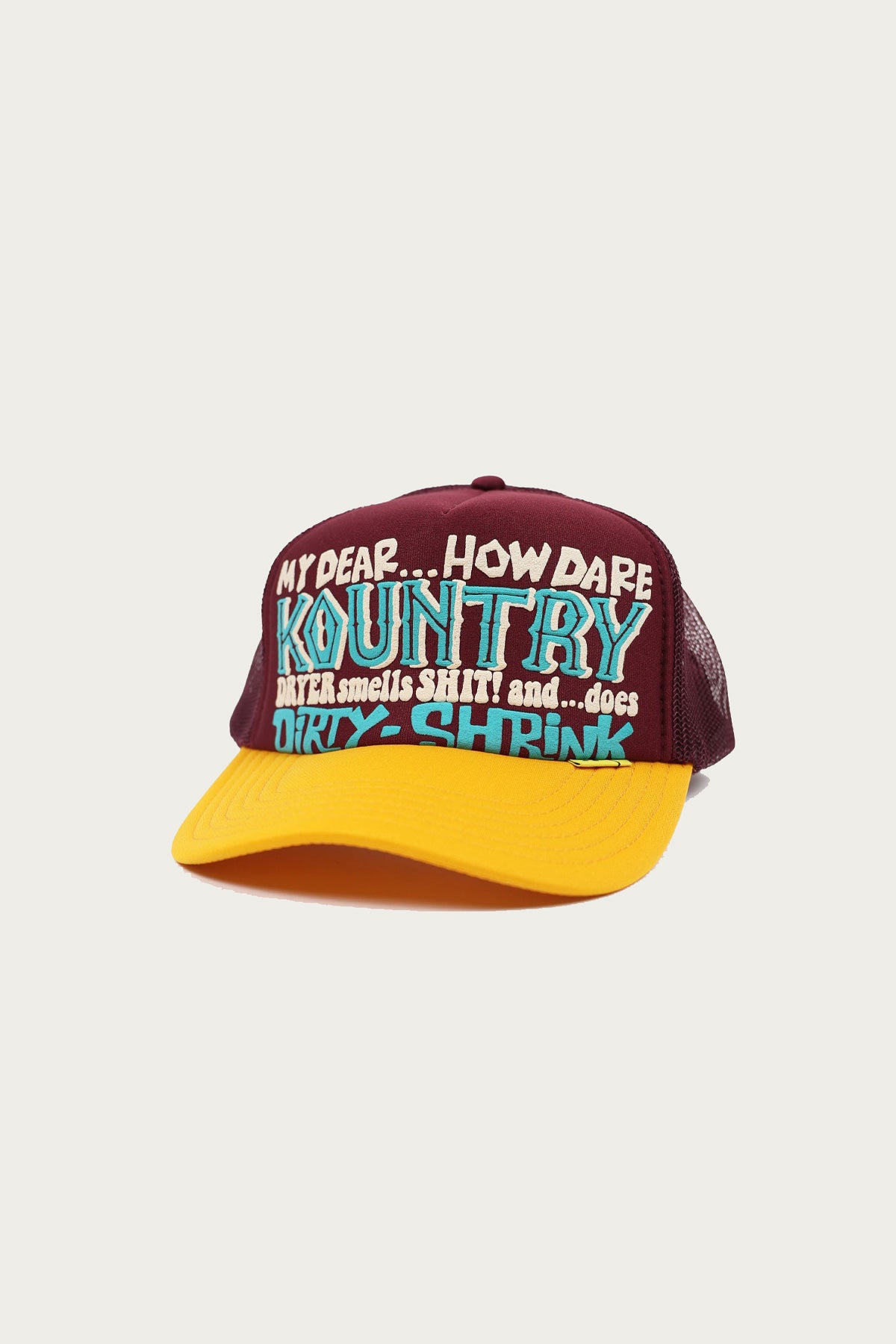 Kapital - KOUNTRY DIRTY SHRINK Trucker CAP - Burgundy x Gold - Canoe Club