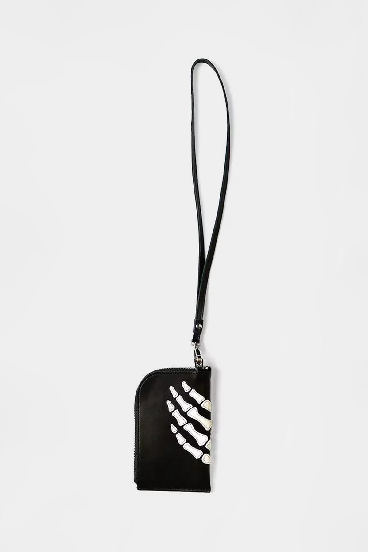 Kapital - Leather THUMBS-UP BONE HAND ZIP Neck Pouch - Black - Canoe Club