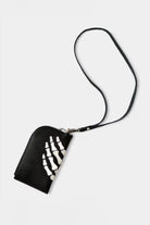 Kapital - Leather THUMBS-UP BONE HAND ZIP Neck Pouch - Black - Canoe Club