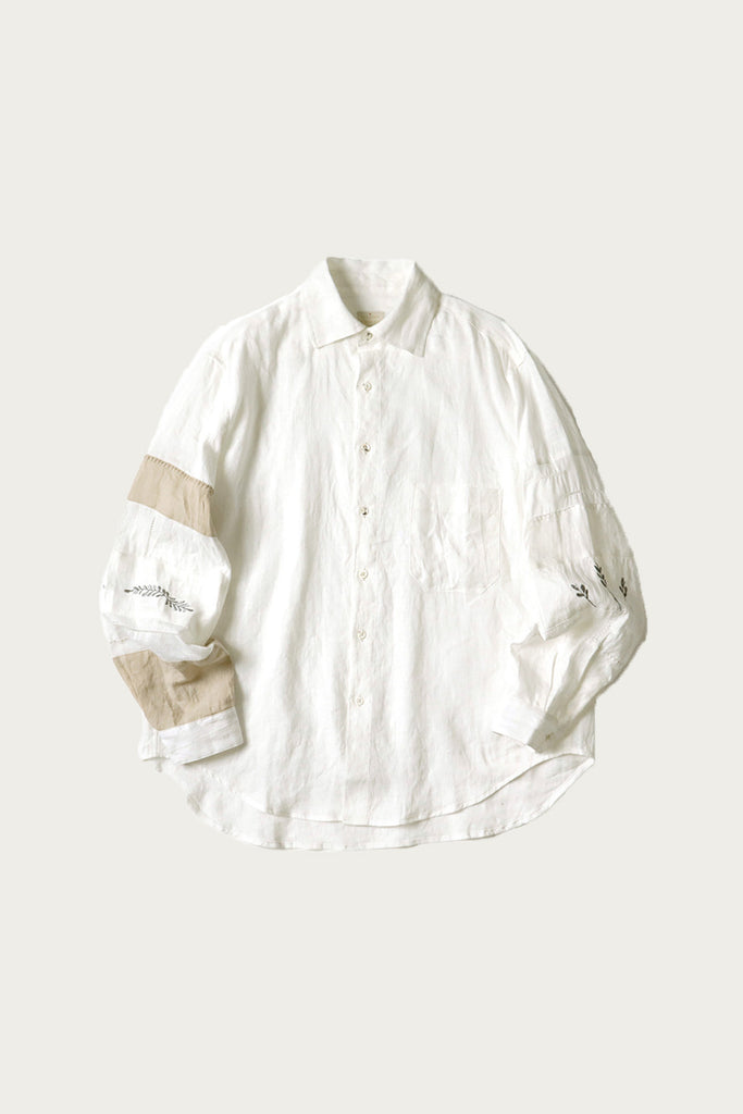 Kapital - Linen Drawn Work Hippie Sleeve Shirt - White - Canoe Club