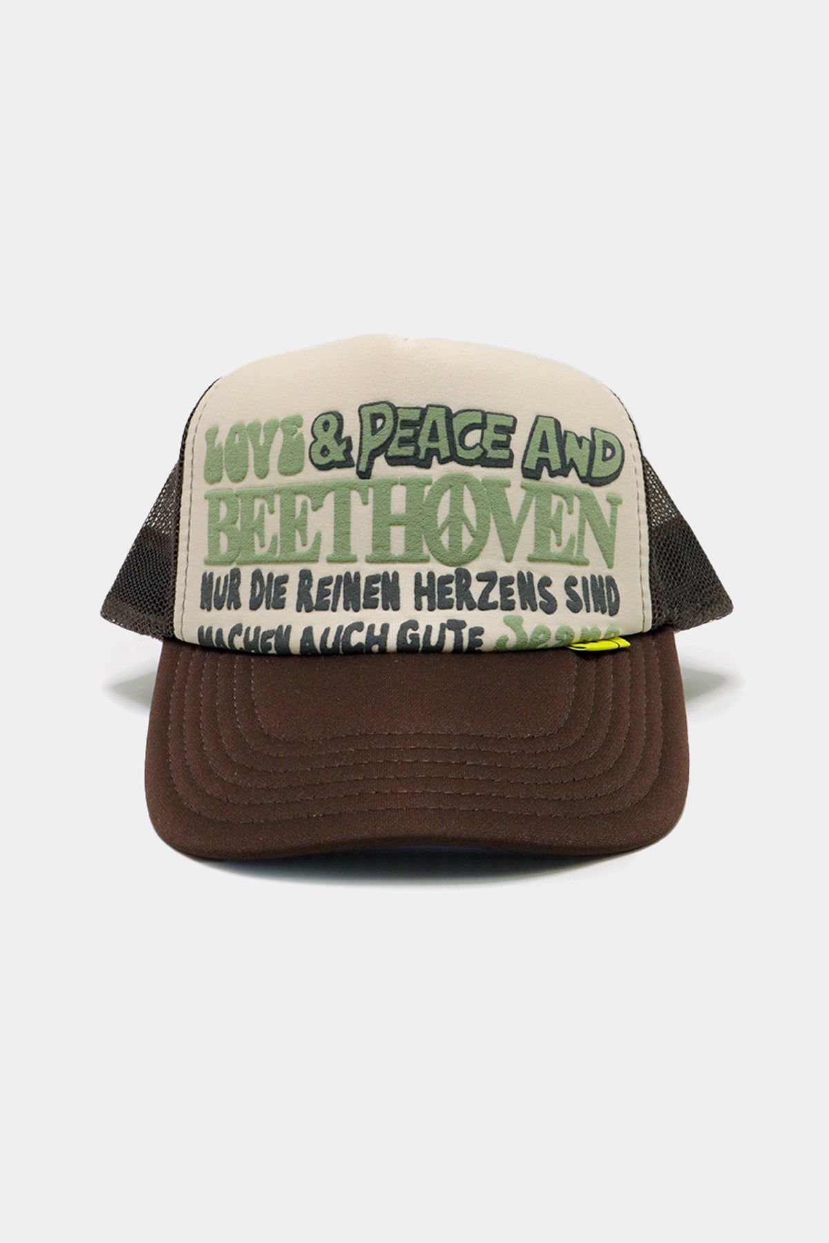 Kapital - Love&Peace and BEETHOVEN Trucker Cap - Ecru/Brown - Canoe Club