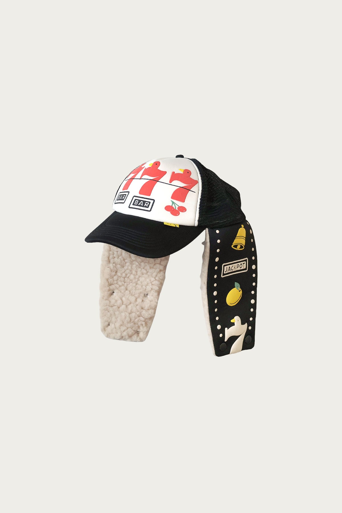 Kapital - Lucky Bird LUMBER Trucker Cap - White Black - Canoe Club