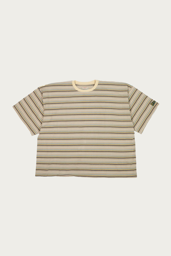 Kapital - Multi Stripe Jersey HUGE-T - Beige/Brown - Canoe Club