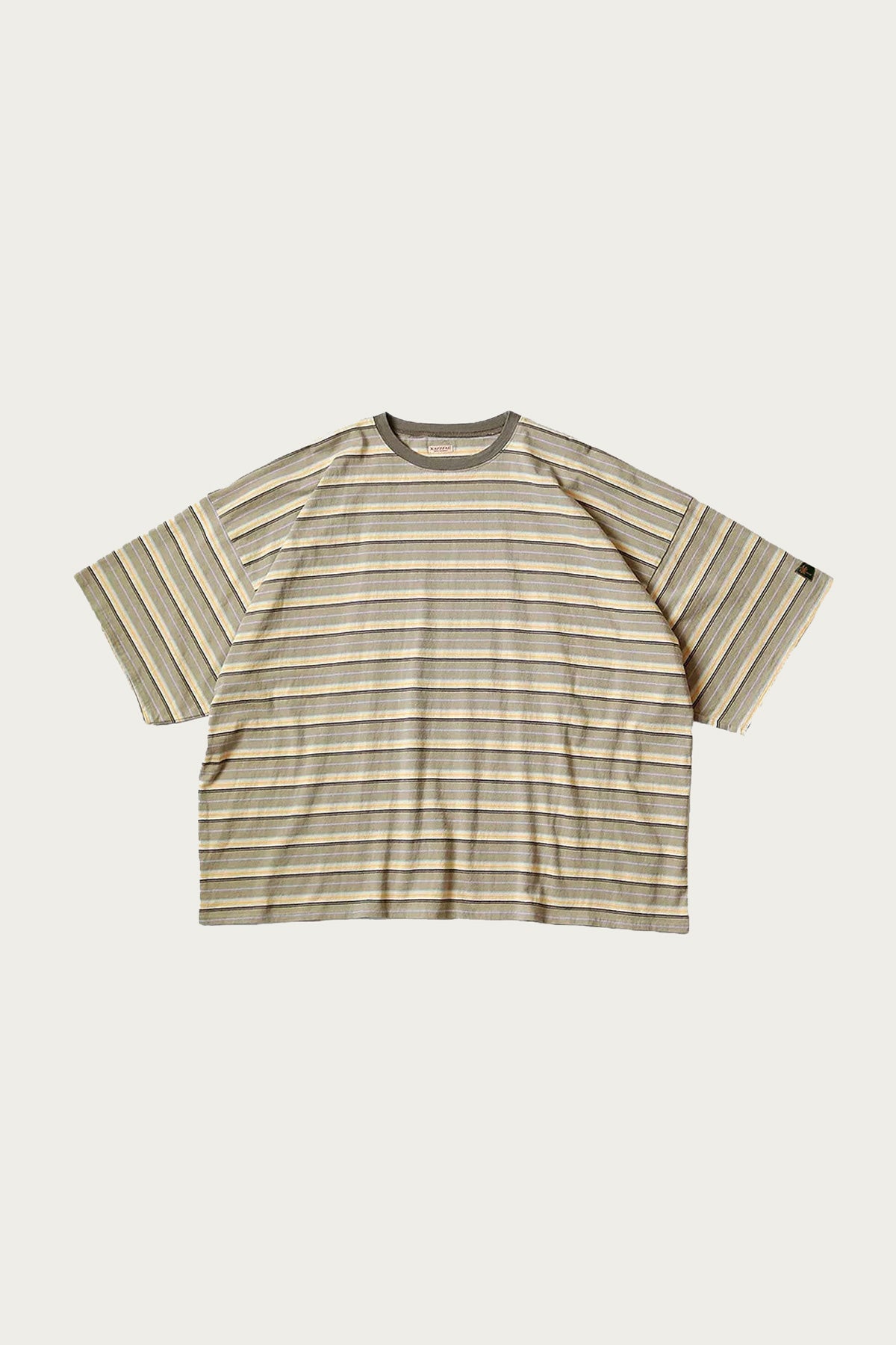 Kapital - Multi Stripe Jersey HUGE-T - Beige/Ecru - Canoe Club