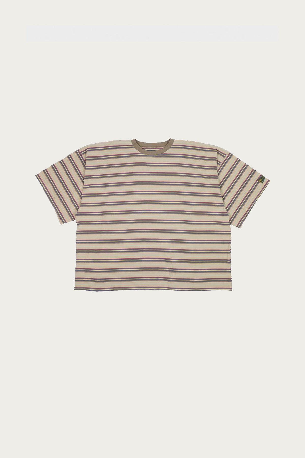 Kapital - Multi Stripe Jersey HUGE-T - Beige/Navy - Canoe Club
