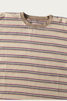 Kapital - Multi Stripe Jersey HUGE-T - Beige/Navy - Canoe Club