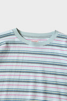 Kapital - Multi Stripe Jersey HUGE-T - Light Blue/Blue - Canoe Club