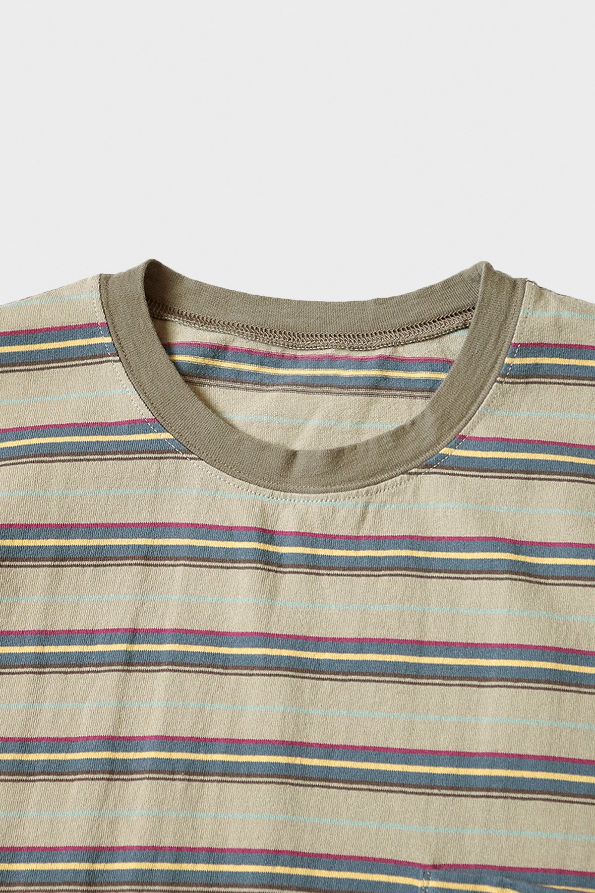 Kapital - Multi Stripe Jersey PENNANT T (3-flags) - Brown - Canoe Club