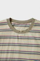 Kapital - Multi Stripe Jersey PENNANT T (3-flags) - Brown - Canoe Club