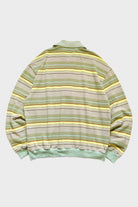Kapital - Multi Stripe Piquet WRANGLE Collar Retro Polo Shirt - Beige/Khaki - Canoe Club