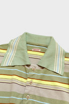 Kapital - Multi Stripe Piquet WRANGLE Collar Retro Polo Shirt - Beige/Khaki - Canoe Club