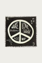 Kapital - Rayon Fringed Square Stole (GIANT PEACE) - Black - Canoe Club