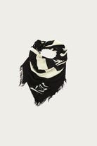 Kapital - Rayon Fringed Square Stole (GIANT PEACE) - Black - Canoe Club